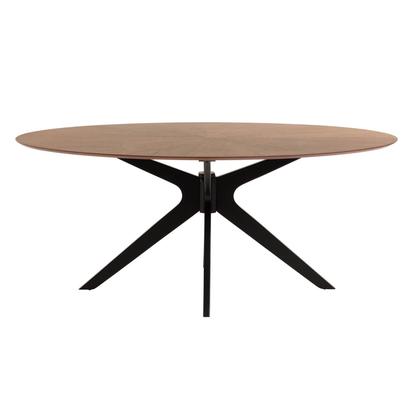 Naanim table with walnut veneer and legs in a black finish, 180 x 110 cm.