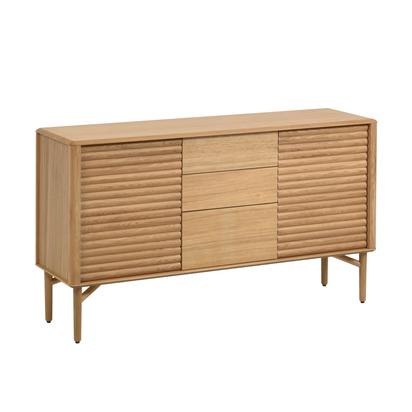 Lenon oak wood and veneer sideboard with 2 doors & 3 drawers, 155 x 86 cm FSC MIX Credit
