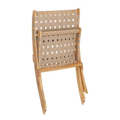 Chabeli acacia wood folding chair in acacia wood and beige cord FSC 100%