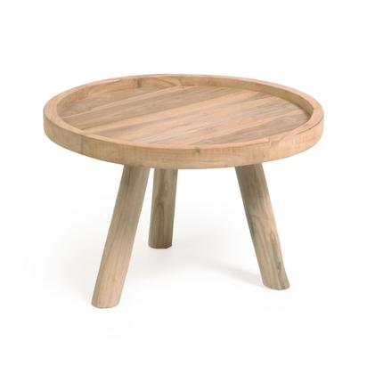 Glenda round solid teak wood coffee table, Ã˜ 55 cm