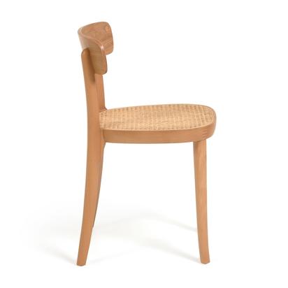 Romane chair in solid beech with natural finish, ash veneer and rattan