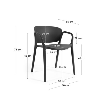 Ania stackable black garden chair