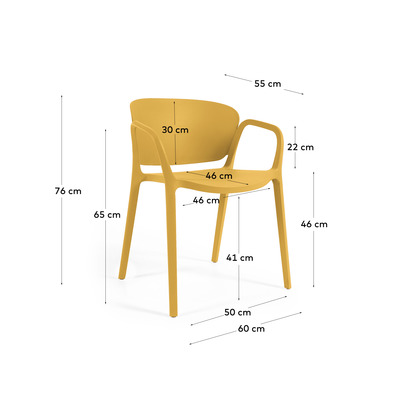 Ania stackable yellow garden chair