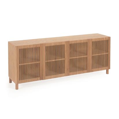 Beyla 4-door sideboard in solid ash wood and ash veneer 180 x 71.5 cm FSC 100%