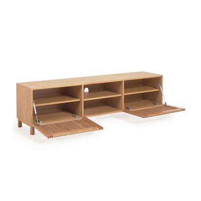 Beyla 2-door TV stand in solid ash wood and oak veneer 180 x 49.5 cm FSC 100%