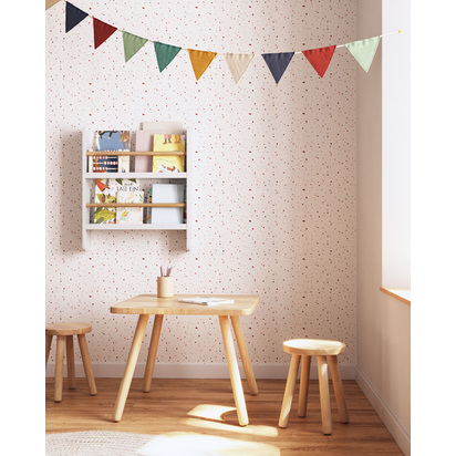 Gopi shelf unit in solid pine with natural and white finish 50 x 60 cm