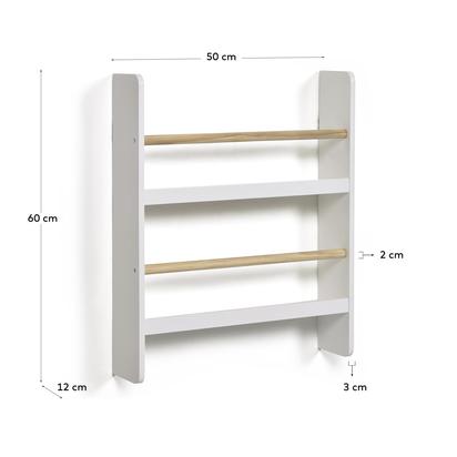 Gopi shelf unit in solid pine with natural and white finish 50 x 60 cm