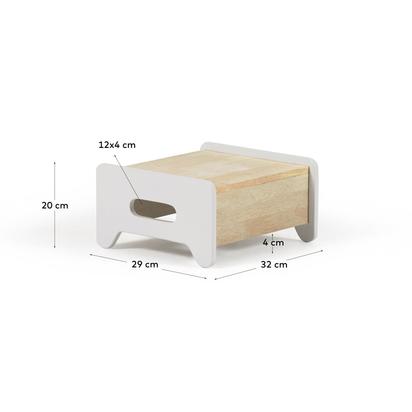 Cecilia kidsâ€™ step-stool in solid natural and white pine