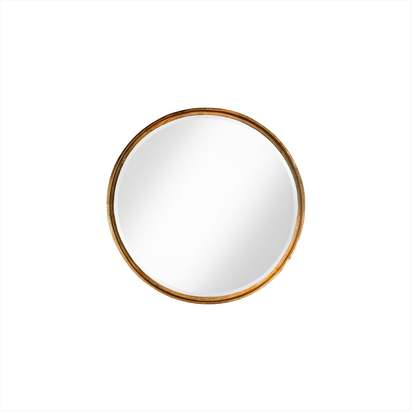 Smaller Feathers mirror in antiqued gold