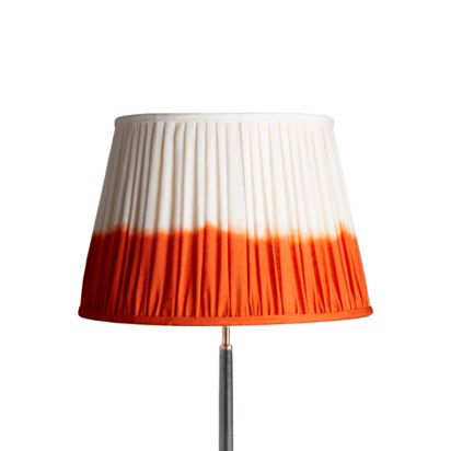 45cm straight empire shade in orange shibori linen