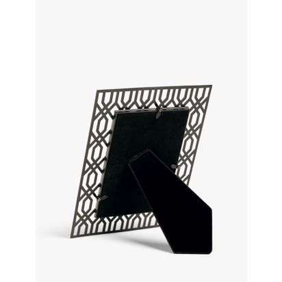 John Lewis Geometric Metal Photo Frame, Black Black | H242 x W190 x D12mm