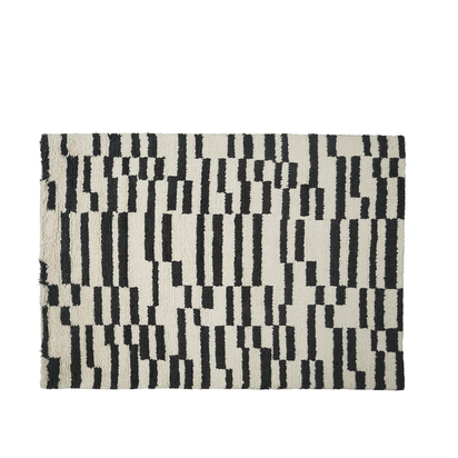 Swoon | Kelly Mid-Century Hand-Knotted Rug | White & Ecru | Wool | W: 160 cm H: 10 cm
