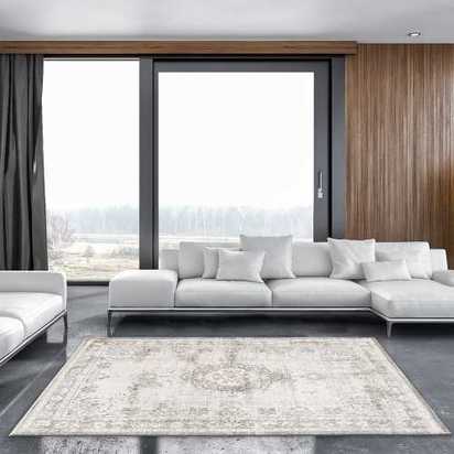 Louis De Poortere Fading World Medallion Rug - 8383 Salt & Pepper - 200cm x 280cm