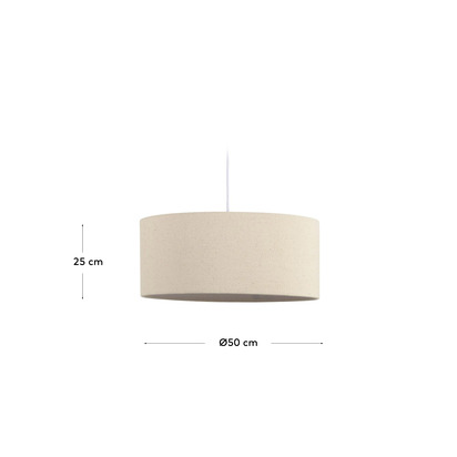 Nazli large linen ceiling light shade with beige finish Ã˜ 50 cm