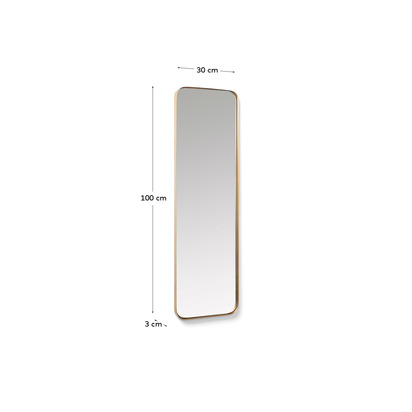 Marco gold metal wall mirror 30 x 100 cm