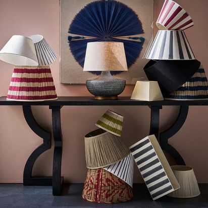 35cm Warna Silk Pleated Lampshade - Red
