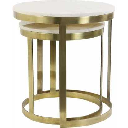 Light and Living Perlato Nest of Side Tables - Set of 2