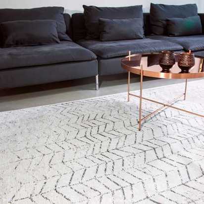 Louis De Poortere Mad Men Jacobs Ladder Rug - 8652 Black On White - 200cm x 280cm