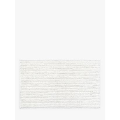 John Lewis Recycled Polyester Quick Dry Bobble Bath Mat White | H50 x W80 cm