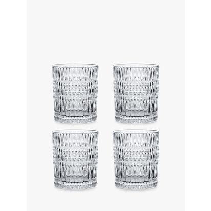 Nachtmann Ethno Crystal Glass Tumbler, Set of 4, 294ml, Clear Clear | H9.4 x Dia.8.2cm