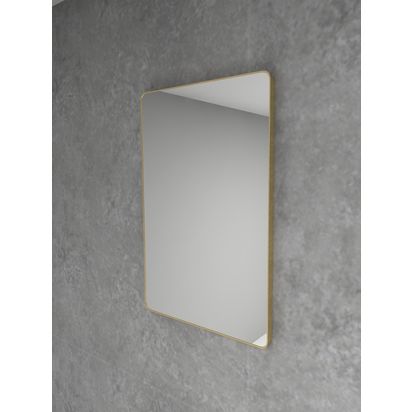 hib. Fusion Curve Bathroom Mirror Brushed Brass | H60 x W40 x D2.50cm