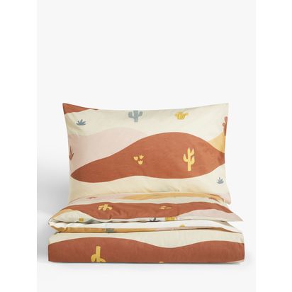 little home at John Lewis Desert Stripe Reversible Duvet Cover and Pillowcase Set, Multi