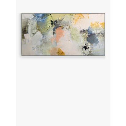John Lewis Natasha Barnes 'Formation' Abstract Framed Canvas Print, 64 x 124cm, White/Multi White/Multi | H64 x W124 x D3cm