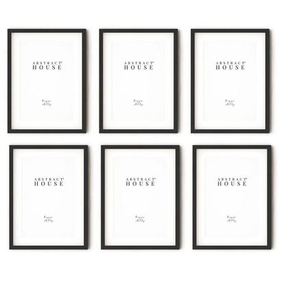 Black Wooden Frame Gallery Wall, Set Of Six Default Title
