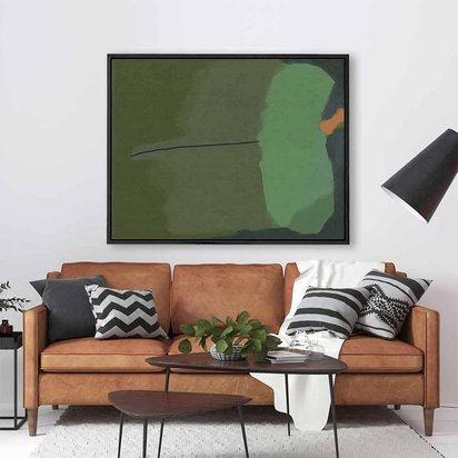 Rothko Green Framed Canvas 90 x 120 cm Black