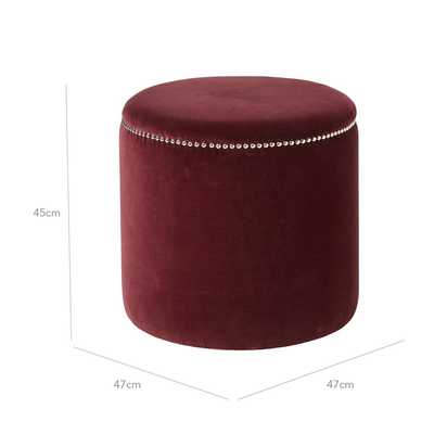 Costellini Velvet Ottoman - Rioja