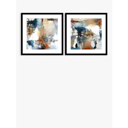 John Lewis Natasha Barnes 'Continuity' Abstract Framed Print & Mount, Set of 2, 61.5 x 61.5cm, Multi Mutli | H61.5 x W61.5 x D2.8cm