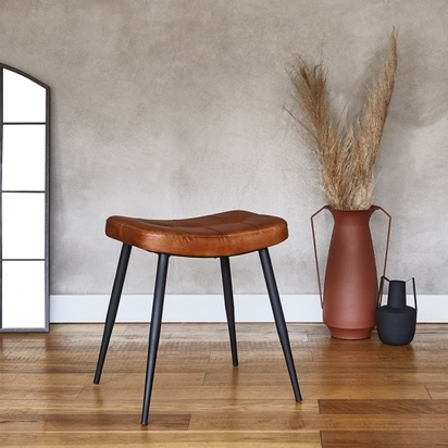 Utah Low Stool, Tan & Black