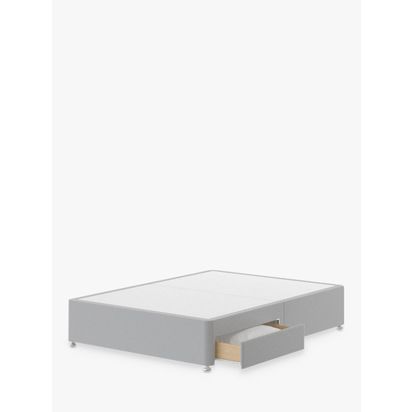 Silentnight 2 Drawer Divan Base, King Size Light Grey | L200 x W150 x H38cm