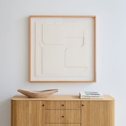Rowan Layered Paper Diptych I Wall Art, Alabaster, 108 cm x 108 cm, Paper Mache