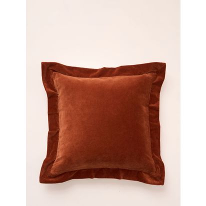 Truly Frill Edge Cotton Velvet Square Cushion