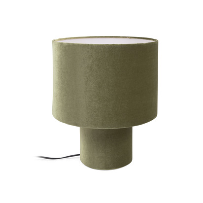 Eastend table lamp in green velvet UK adapter
