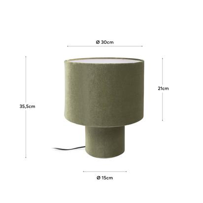 Eastend table lamp in green velvet UK adapter