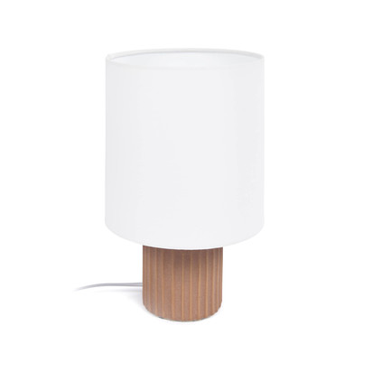 Eshe table lamp in ceramic with terracotta and white finish UK adapter