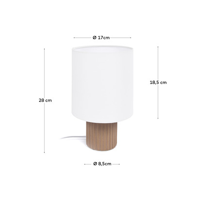 Eshe table lamp in ceramic with terracotta and white finish UK adapter