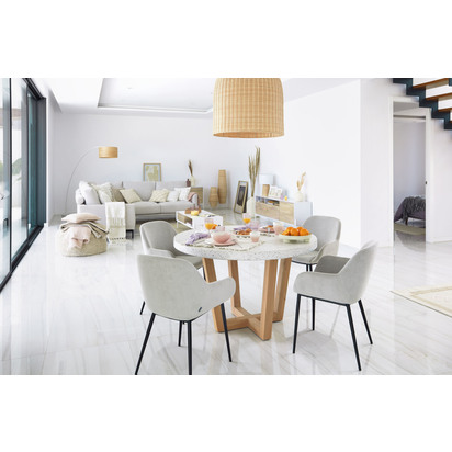 Large Kamaria floor lamp in rattan with natural finish UK adapter