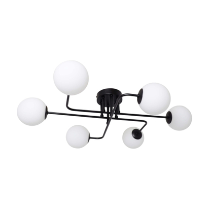 Parola 6 Light Matt Black Ceiling Light