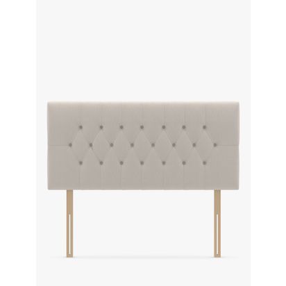 Koti Home Eden Upholstered Headboard, King Size Linen Look Beige | H114 x W153.8 x D5cm