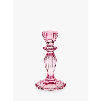 Talking Tables Boho Glass Candle Holder Pink | H15.5 x W8 x D8cm