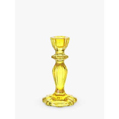 Talking Tables Boho Glass Candle Holder Yellow | H15.5 x W8 x D8cm
