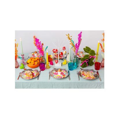 Talking Tables Boho Glass Candle Holder Yellow | H15.5 x W8 x D8cm