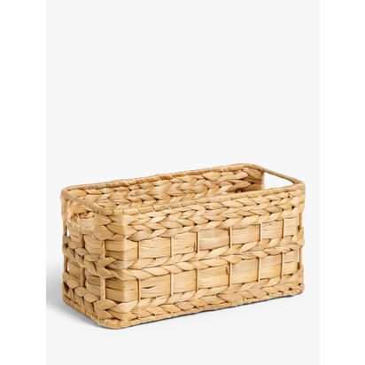 John Lewis ANYDAY Water Hyacinth Storage Basket Natural | H15 x W30 x D15cm
