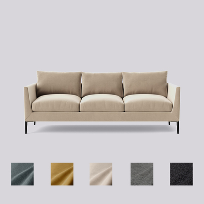 Swoon | Catalan | Three-Seater Sofa | Beige | Easy Velvet | W: 215 cm D: 84 cm H: 72 cm