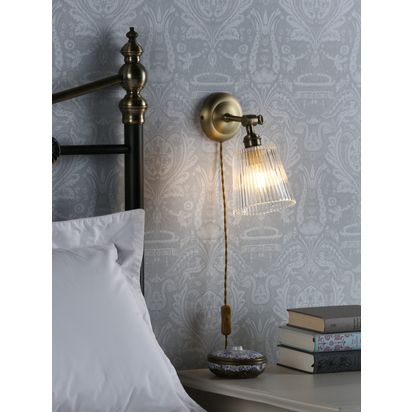 Laura Ashley Callaghan Plug-In Wall Light, Brass Brass
