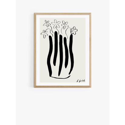 EAST END PRINTS Hali Igwelaezoh 'Abstract Vase' Framed Print Oak Frame | 33.4 x 28.4cm