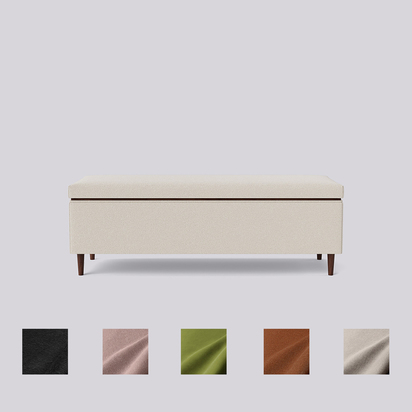 Swoon | Anke | Ottoman | White | W: 130 cm D: 45 cm H: 43 cm